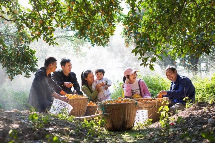 把周围的数百亩梯田油菜花点缀得分外妖